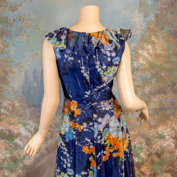 Vintage Berkertex Sleeveless Floral Maxi Dress (Made in England) * Small - Picture 12 of 16
